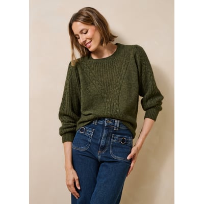 Pull manches longues en maille irisée col rond LA FEE MARABOUTEE