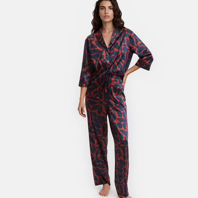 Pyjama mit Blumendruck, aus Satin ANNE WEYBURN