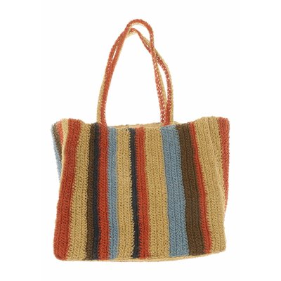 Sac cabas raphia multicolore LA FEE MARABOUTEE
