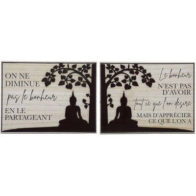 Ensemble de 2 plaques murales Bouddha JARDINDECO