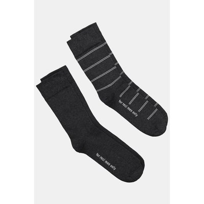 Chaussettes, lot de 2, rayées / unies JP1880