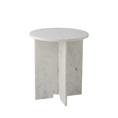 Table d'appoint ronde en marbre ø46cm blanc - JASMIA BLOOMINGVILLE