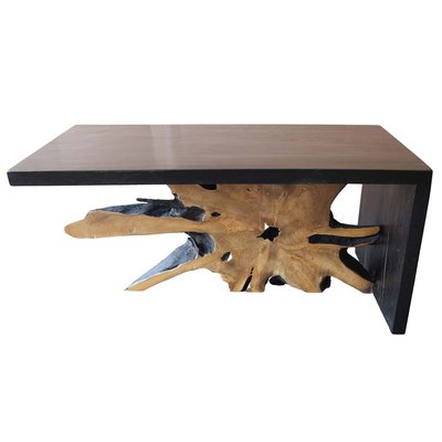 Table basse racine de teck contour bois noir ARIZONA PIER IMPORT