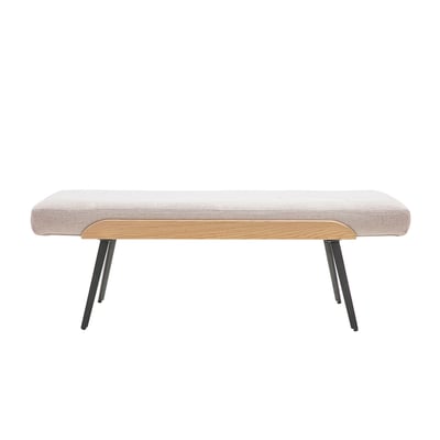 Banc noir, bois foncé et métal noir L123 cm ELIOR MILIBOO