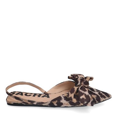 Slingbacks léopard avec nœud SACHA