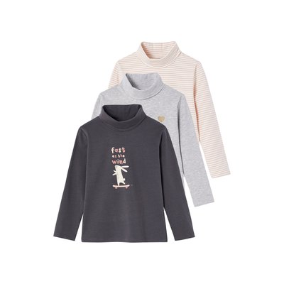 Lot de 3 T-shirts col roulés VERTBAUDET