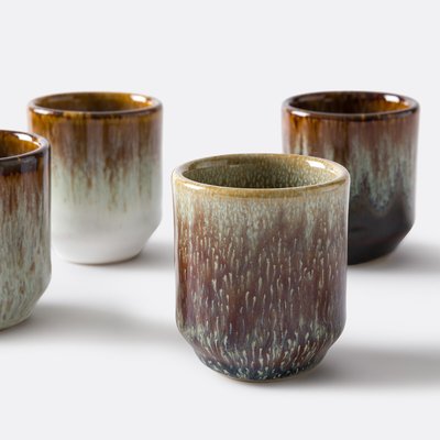 Lote de 4 tazas para espresso de gres esmaltado reactivo, Illiano LA REDOUTE INTERIEURS