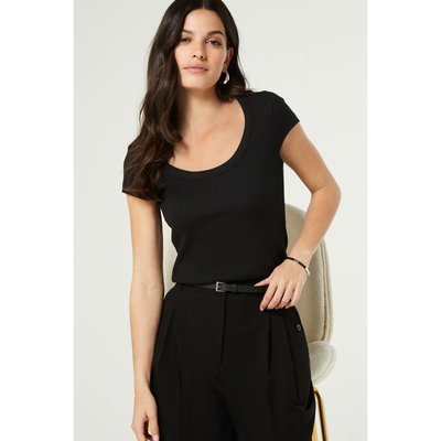 T-shirt slim stretch côtelé à manches courtes NEXT