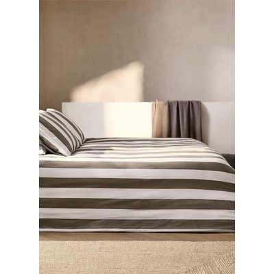Housse de couette percale de coton rayures lit 150/160 cm MANGO HOME