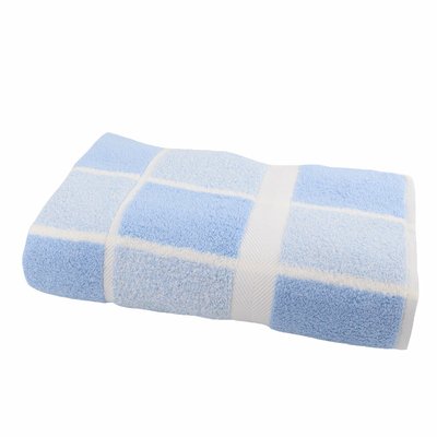 Drap de douche coton bouclette éponge à carreaux CELESTE LINANDELLE