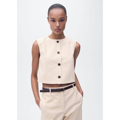 Top crop coton boutons MANGO