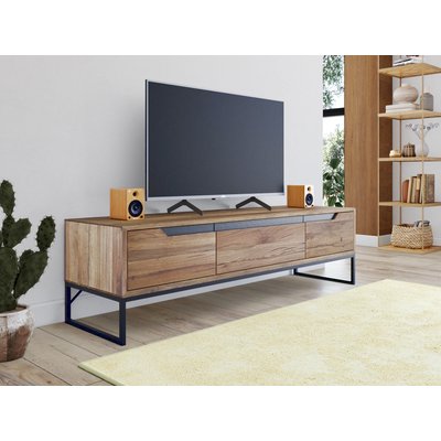 Meuble tv en bois de chêne huilé PALERME PIER IMPORT