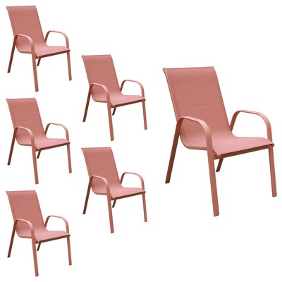 Chaises en textilène, lot de 6, MARBELLA HAPPY GARDEN