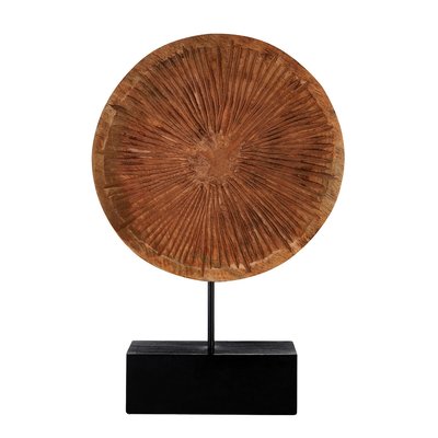 Large Carved Wood Disc On Stand SO'HOME
