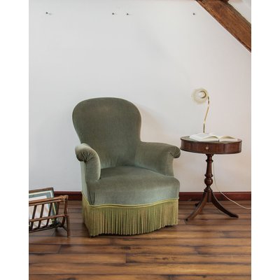 Fauteuil en velours Ernest N°164 - Bon état DEBONGOUT