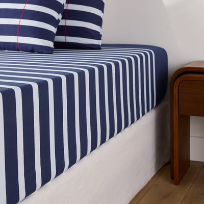 Malo Striped Cotton Fitted Sheet LA REDOUTE INTERIEURS
