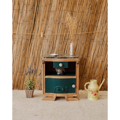 Petit buffet en bois et marbre Gilbert N°1879 - Bon état DEBONGOUT