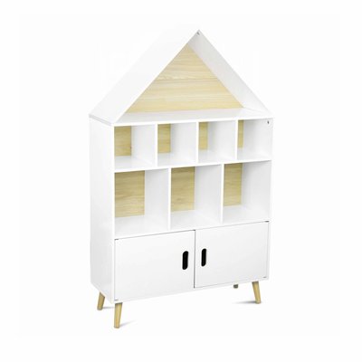 Etagère bibliothèque bois massif 8 compartiments 2 portes TOBIAS SWEEEK