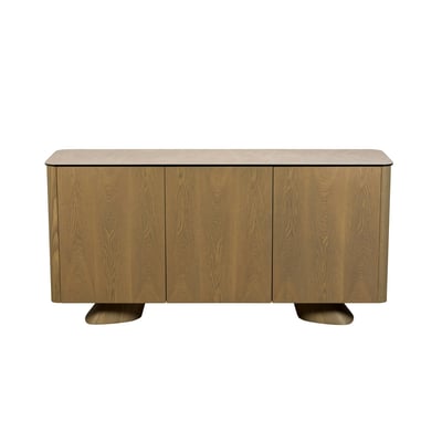 Buffet design céramique et placage chêne 3 portes CALA PIER IMPORT