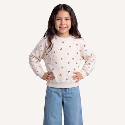 Sweat col rond, imprimé fleurs, en molleton LA REDOUTE COLLECTIONS