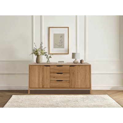 Buffet bas en bois massif 2 portes 140 cm, SOLENE BOBOCHIC