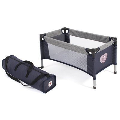 Lit de voyage pour poupées, Mélange bleu foncé - anthracite BAYER CHIC 2000