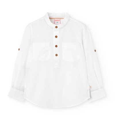 Chemise avec poches sur la poitrine et col mao BOBOLI
