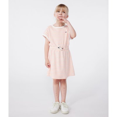 Robe manches courtes rayée en coton éponge PETIT BATEAU