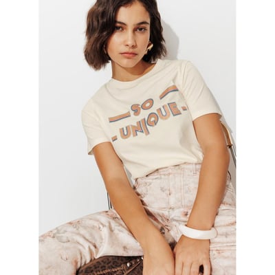 T-shirt à message "so unique" PROMOD