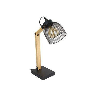 Lampe de bureau style industriel métal et bois Noir CMP