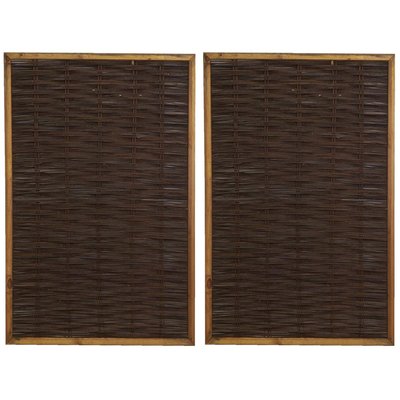 Claustra en pin naturel et osier naturel Lot de 2 AUBRY GASPARD