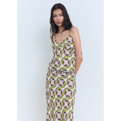 Robe midi imprimé abstrait MANGO