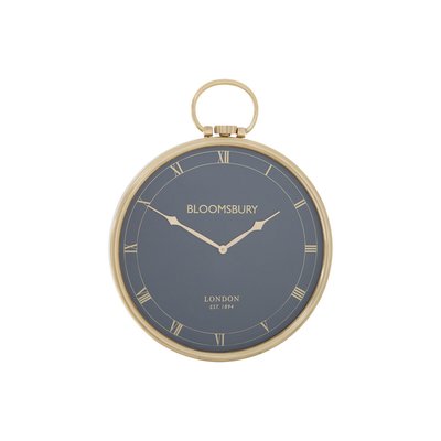 44cm Black and Gold Pocket Style Wall Clock SO'HOME
