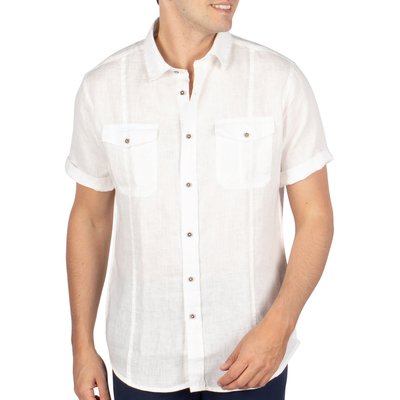 Chemise en lin manches courtes SHILTON
