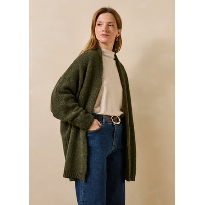 Gilet mi-long oversize en maille irisée LA FEE MARABOUTEE
