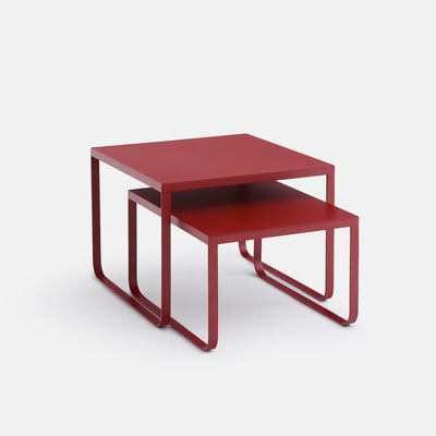 Lot de 2 tables basses gigognes, en métal acier, BATHI LA REDOUTE INTERIEURS