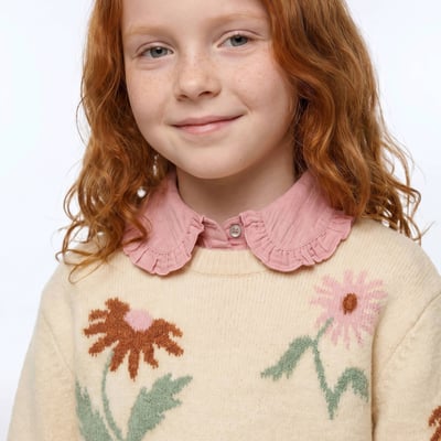 Pull intarcia motif fleurs MONOPRIX