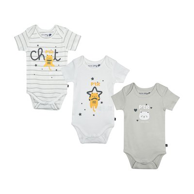 Lot de 3 bodies henni manches courtes bebe SUCRE D'ORGE