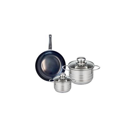 Batterie 1 poêle 20cm + 2 faitouts 12/16cm PRIMA BRILLANT ELO