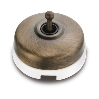 Interrupteur Va-et-vient Dimbler Blanc Et Bronze Ø64,5 Mm FONTINI