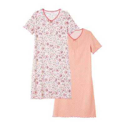 Lot de 2 Chemises de nuit pur coton peigné DAMART