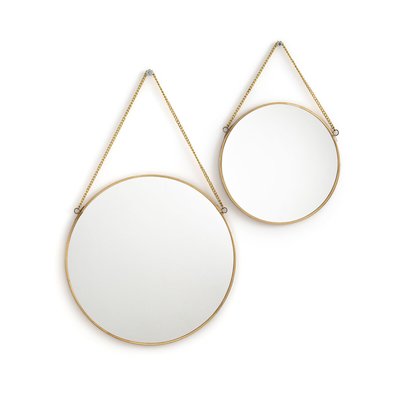 Lot de 2 miroirs ronds laiton ou noir, Uyova LA REDOUTE INTERIEURS