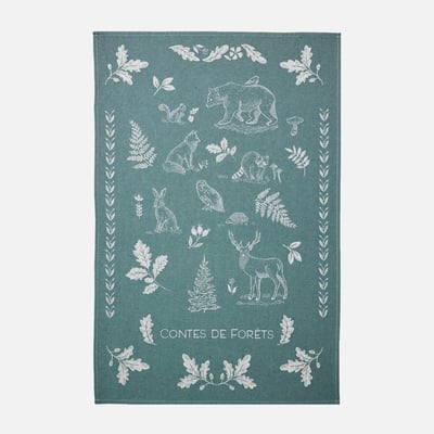Torchon jacquard en coton CONTE DE FORÊT COUCKE
