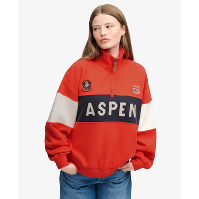 Pull Preppy Ski Half Zip Coupe Décontractée SUPERDRY