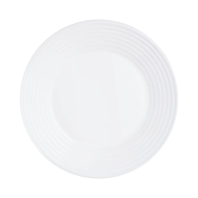 6 assiettes plates blanches 25cm -HARENA LUMINARC