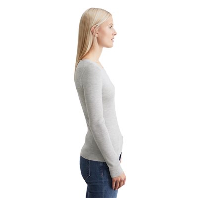 Pull à manches longues en maille slim en fine laine mérinos MARC O'POLO
