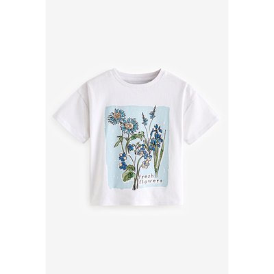 T-shirt avec fleurs à sequins manches courtes NEXT