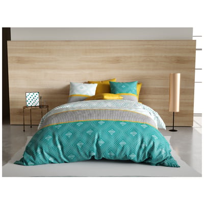 Housse de couette + 2 taies Geo Aurah EDEN