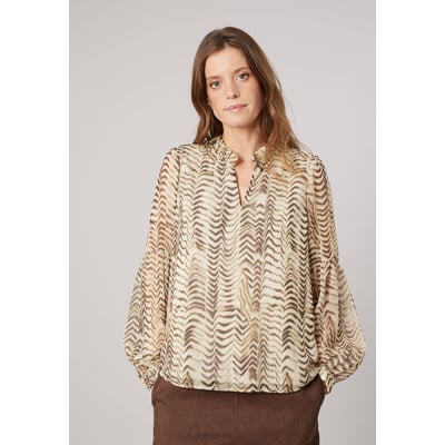 Blouse femme imprimée à col volanté AVILA DEELUXE