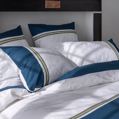 Taie d'oreiller en percale de coton lavé, ESPRIT COUTURE BLANC CERISE